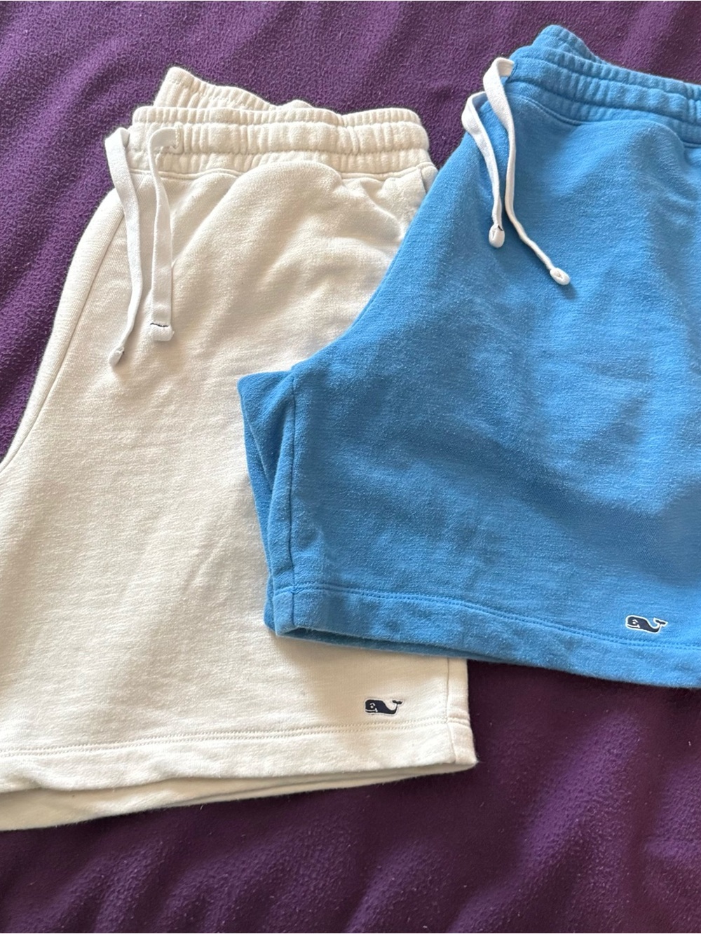 Vineyard Vines mens Drawstring Shorts - Blue and Cream 2 pack